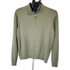 Vineyard Vines Olive Green Men’s Quarter-Zip Sweater